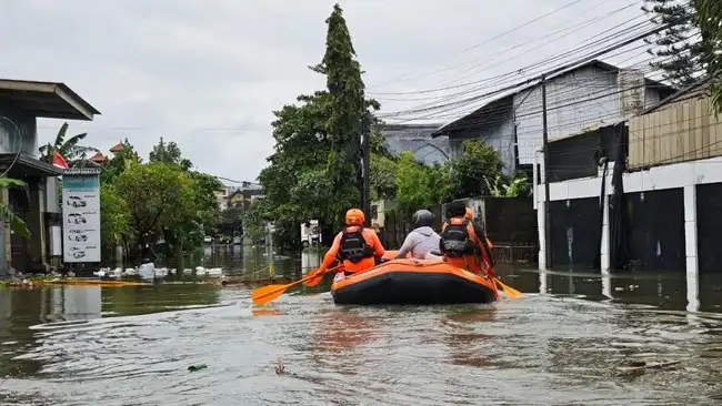 Proses evakusi korban banjir