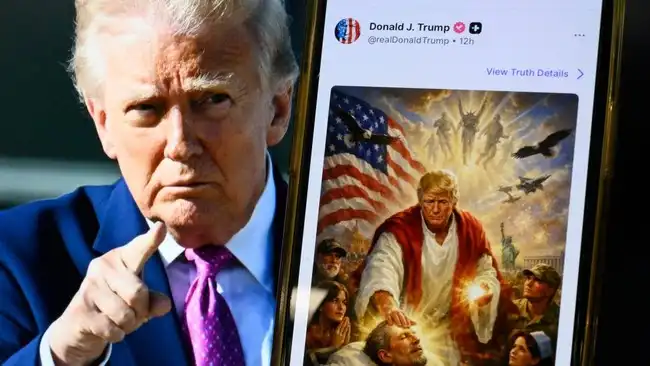 foto hasil AI gambarkan Trump mirip Yesus