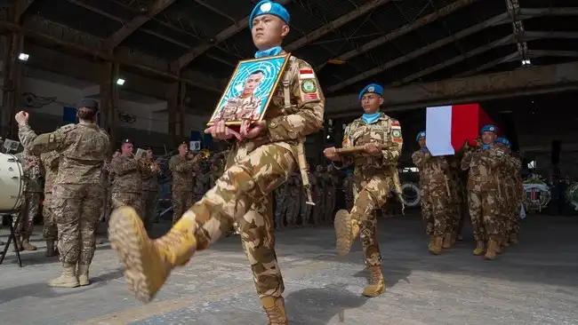 upacara penghormatan terakhir bagi Kopral Rico Pramudia