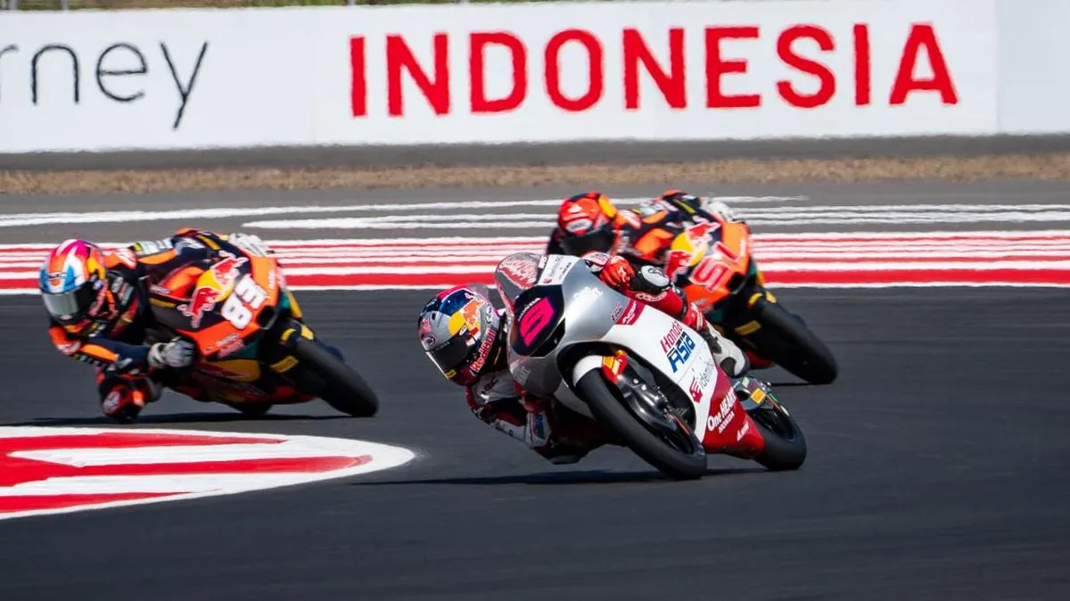 Veda Ega Pratama tampil di sesi FP2 Moto3 Mandalika 2026 di Sirkuit Mandalika