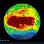 Citra satelit NASA menunjukkan karbon monoksida karhutla di langit Indonesia