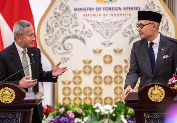 Pertemuan Menlu RI dan Menlu Singapura di Jakarta