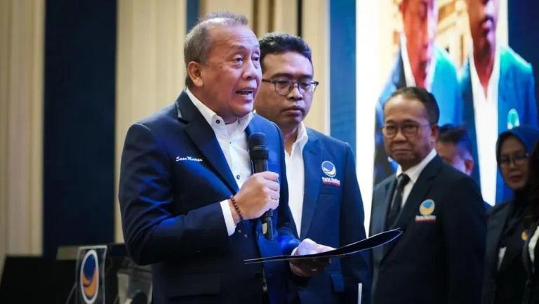 Wakil Ketua Umum NasDem Saan Mustopa soal pemisahan pileg pilpres di Kompleks Parlemen