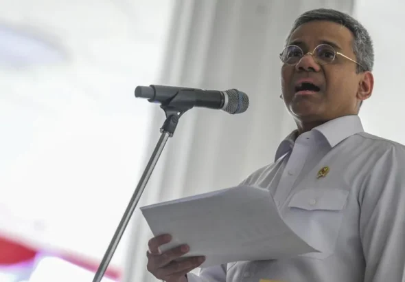 Menkeu Suahasil Nazara memaparkan utang pemerintah dalam konferensi pers APBN KiTa di Jakarta